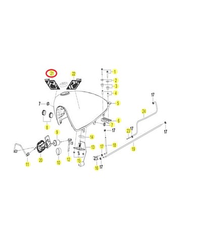 Adesivo serbatoio lato dx originale Keeway K Light 125