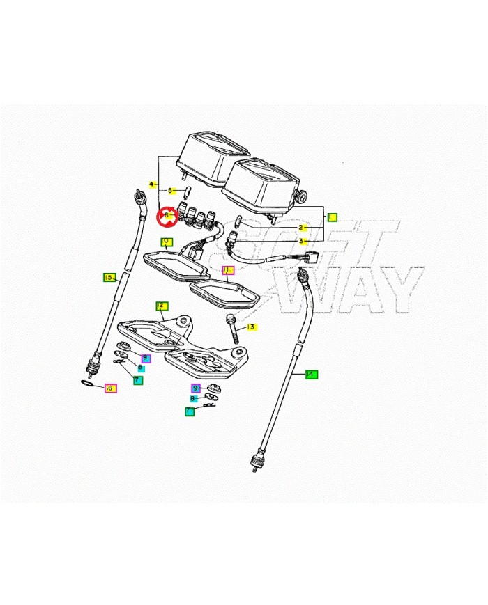 Cablaggio contagiri originale Yamaha XT XT E XT Z Tenere 550-600 1982-1990