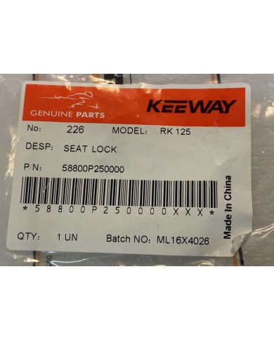 Sgancio sella nero originale Keeway RKF 125 2020-2022