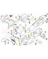 Carena superiore serbatoio destro nero originale Aprilia AF1 Sintesi codice AP8130617