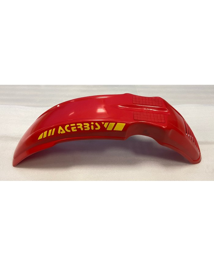 Parafango anteriore universale rosso con adesivi Acerbis per moto Enduro e Cross codice 001RG