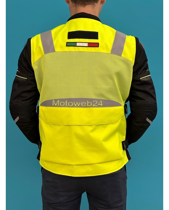 Gilet Moto Tecnico ad alta visibilità giallo flou Motoweb24