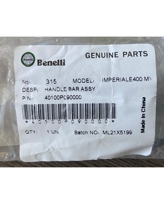 Manubrio grigio originale Benelli Imperiale 400 2019-2023 codice 40100P090000