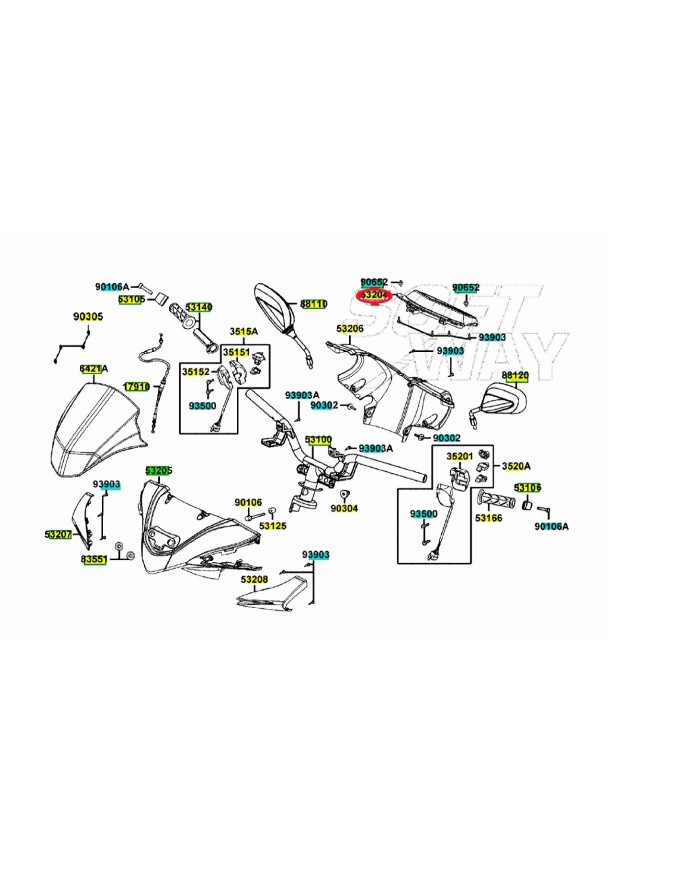 Cornice cruscotto originale Kymco Agility Plus 50-125-150-200 codice 00153689