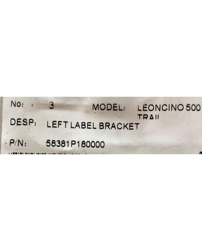 Adesivo emblema scritta Leoncino carena fianchetto posteriore destro-sinistro benelli Leoncino 500 codice 05511P180000