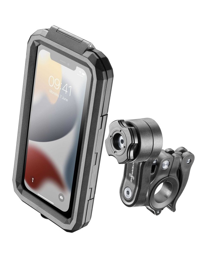 Interphone QUIKLOX Supporto Cellulare per Moto Custodia Impermeabile universale Smartphone fino a 6.5 Attacco Manubrio Incluso
