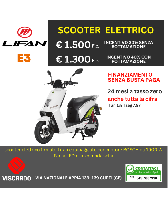 Scooter elettrico Lifan e3