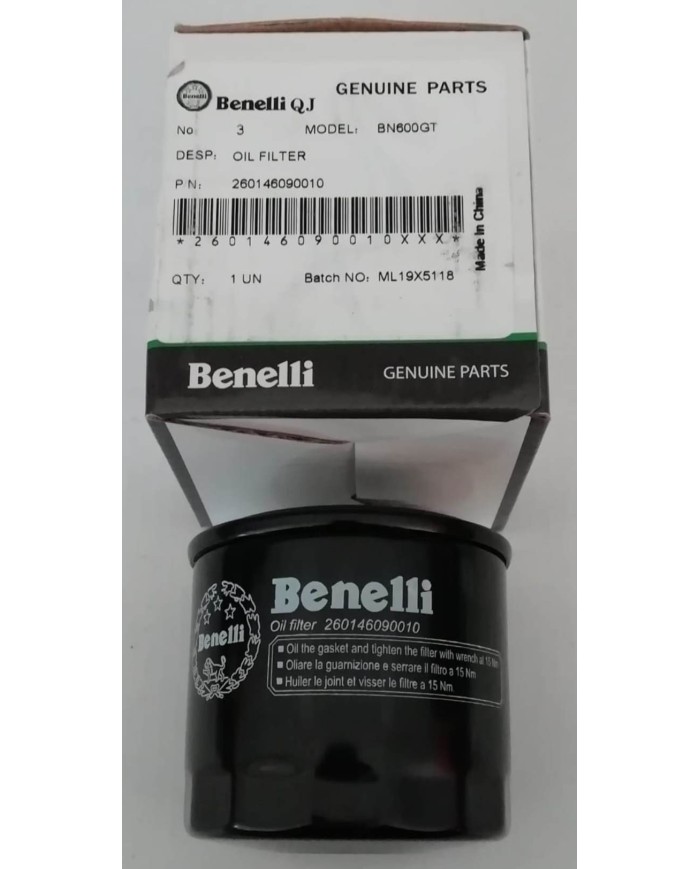 Filtro olio Benelli Bn 600 302 752S TRK 502 codice 260146090010